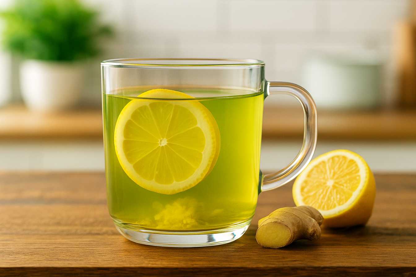 Brazilian Mounjaro drink with green tea, lemon, and ginger