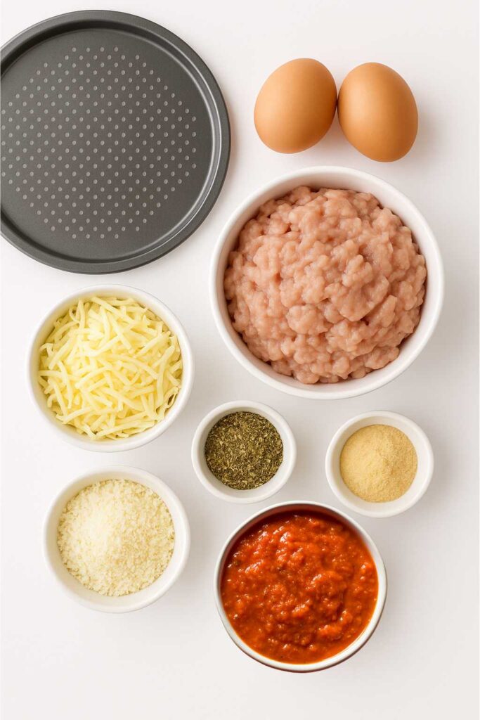 Ingredients for ground chicken pizza crust