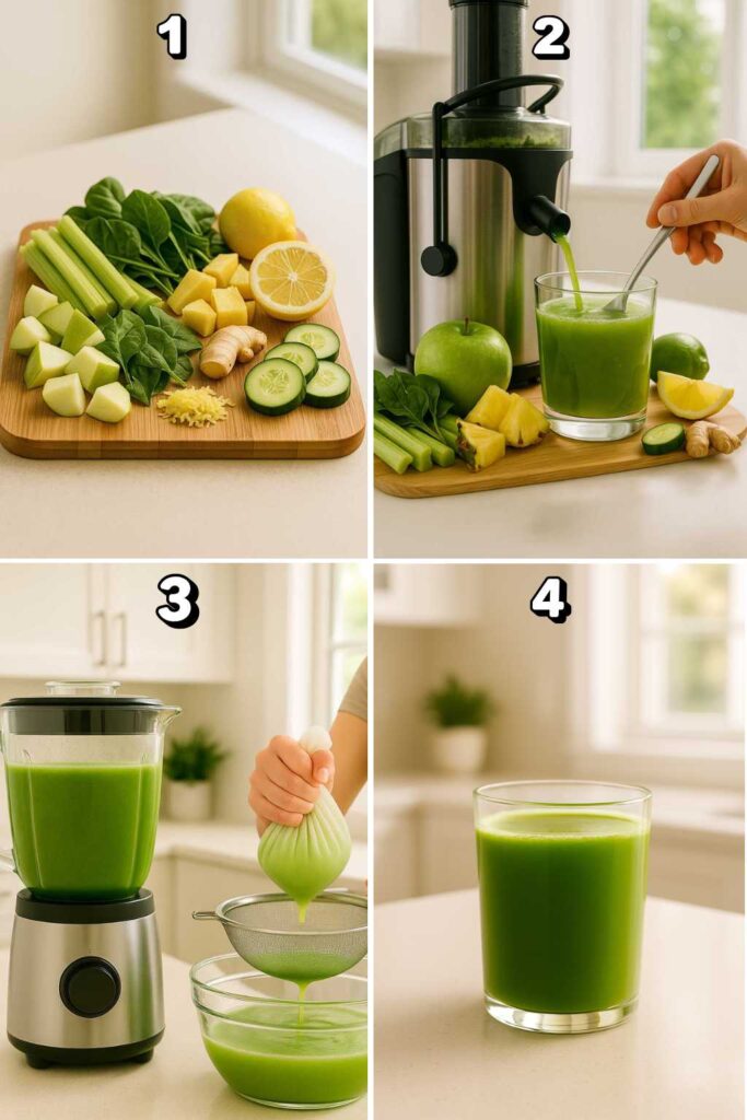 Step-by-step process making ozempic detox juice