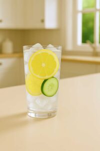 Ice water with lemon and cucumber — ice water hack recipe