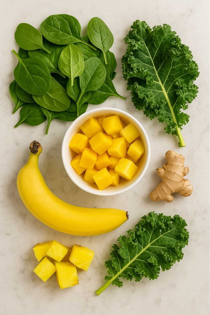 Ingredients for detox island green smoothie