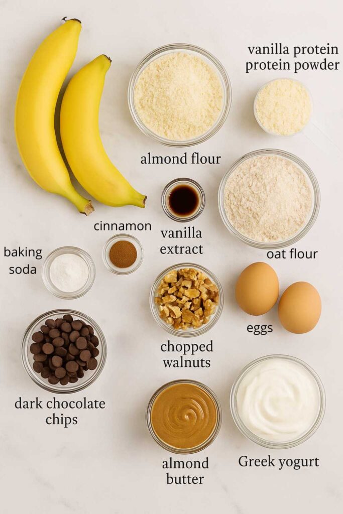 ingredients for high protein banana bread