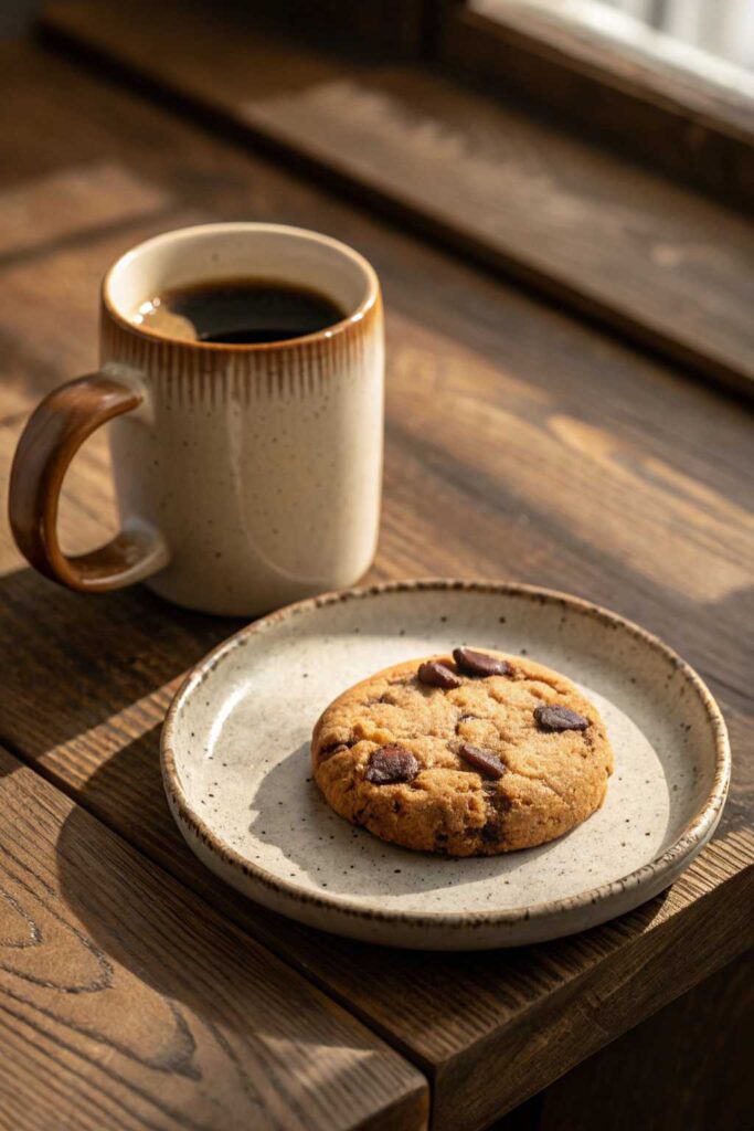 serving protein cookies with coffee